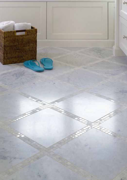 mother of pearl and marble bathroom floor tiles