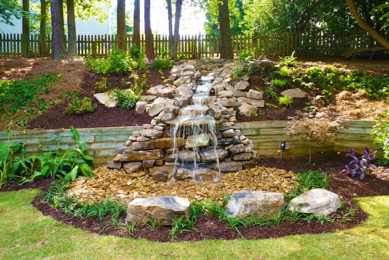 75 Relaxing Garden And Backyard Waterfalls - DigsDigs