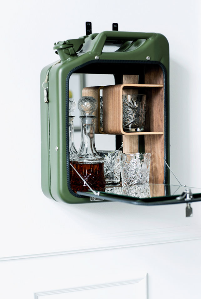 the bar cabinet reminds of a fuel can