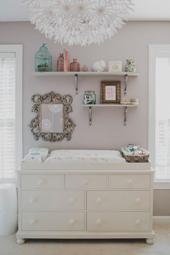 shelves over changing table