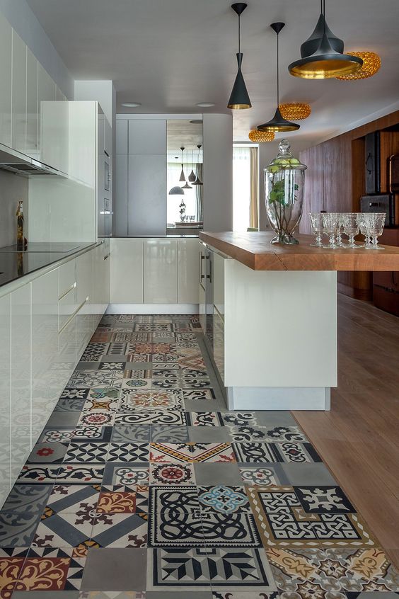 30 Practical And Cool-Looking Kitchen Flooring Ideas - DigsDigs