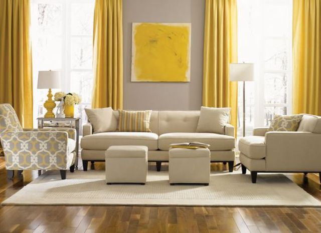 29 Stylish Grey And Yellow Living Room Décor Ideas - DigsDigs