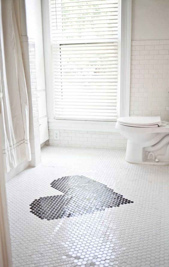 Unique Penny Floor Bathroom for Living room