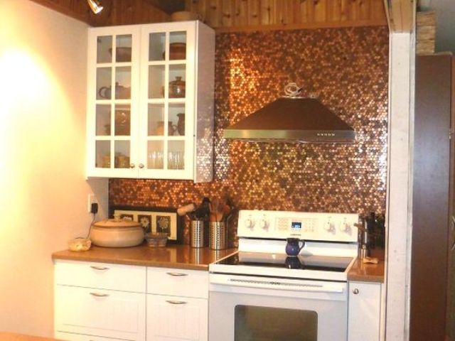 penny tile backsplash