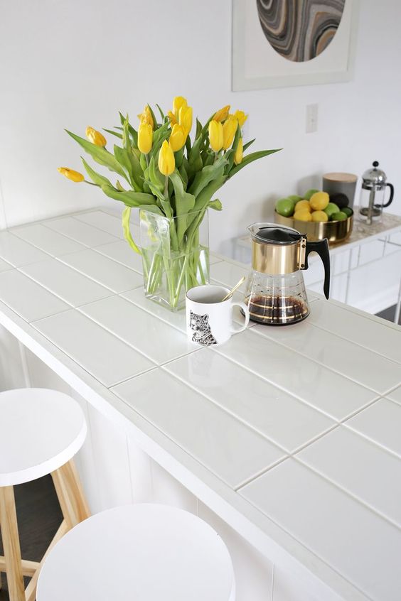 Hot Décor Trend: 24 Tile Kitchen Countertops - DigsDigs