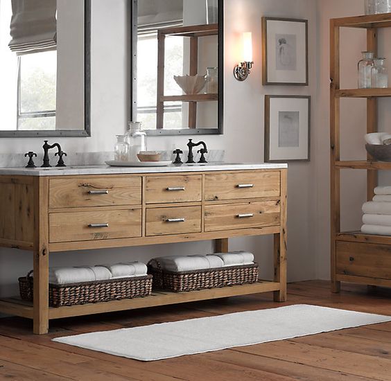 34 Rustic Bathroom Vanities And Cabinets For A Cozy Touch 