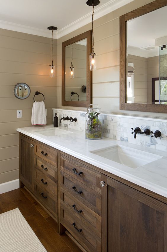 34 Rustic Bathroom Vanities And Cabinets For A Cozy Touch - DigsDigs