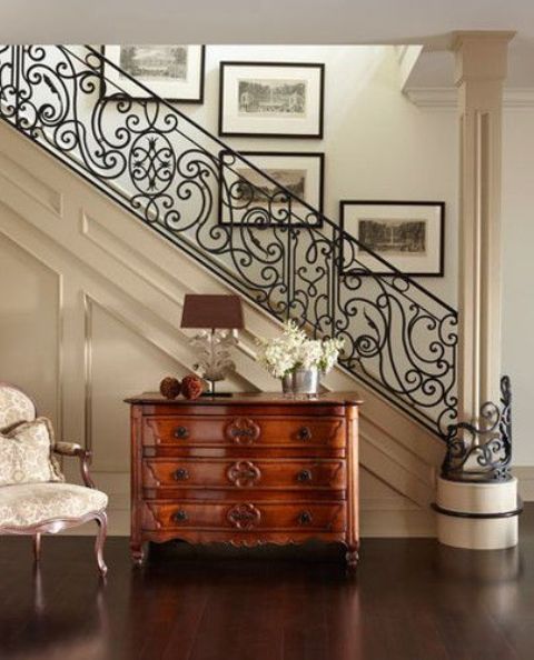 beautiful wrought iron railing with whimsy patterns