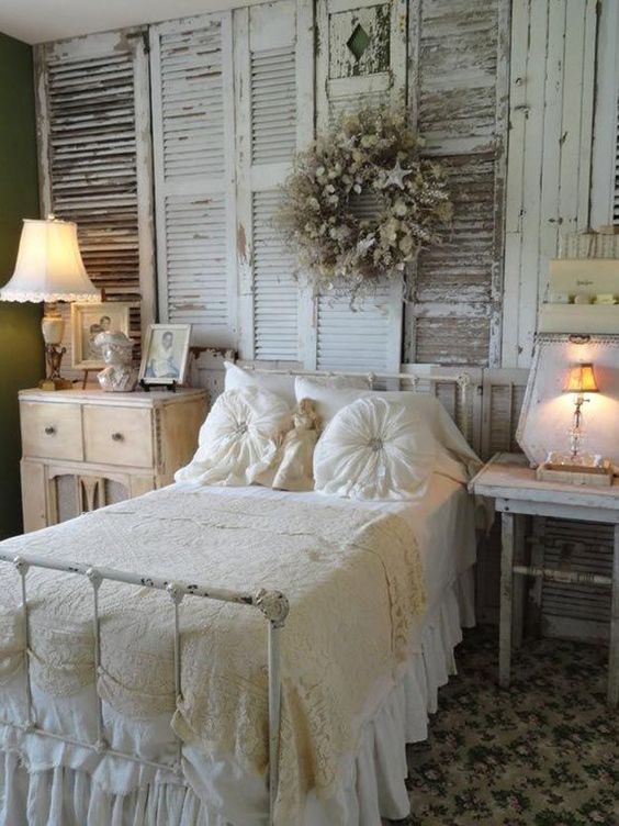 rusty wooden shutters for a vintage or shabby chic bedroom