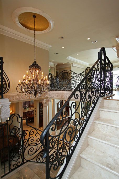 wrought iron railing with eye-catchy whimsy patterns