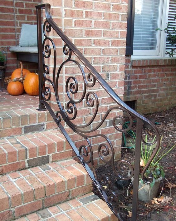 cool wrought iron railing piece with a pattern
