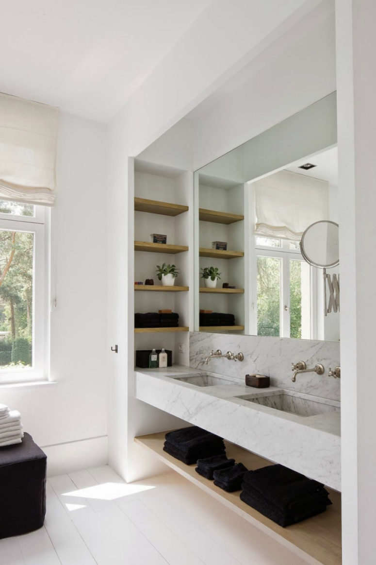 30 Cool Ideas To Use Big Mirrors In Your Bathroom  DigsDigs