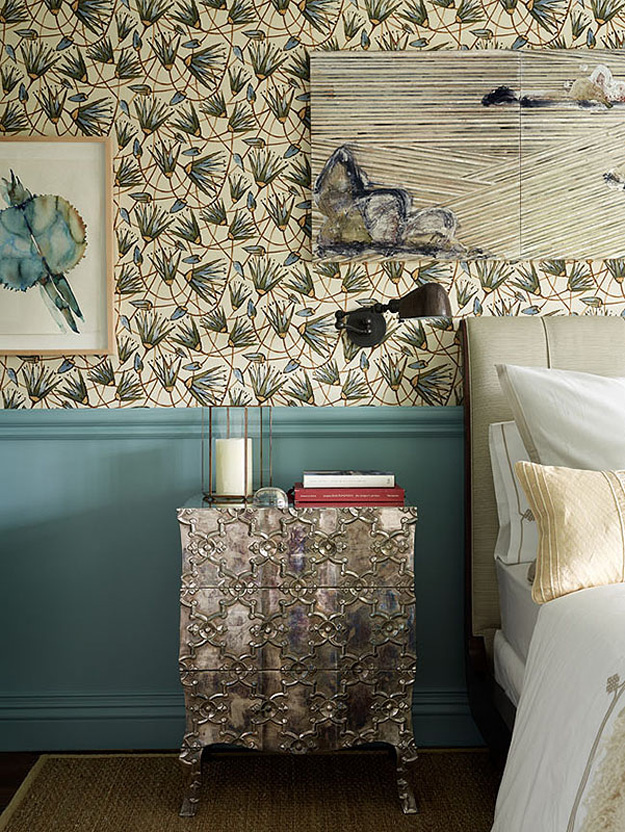 moroccan bedroom idea The bedside piece are mismatching, this a Morocco-inspired cabinet