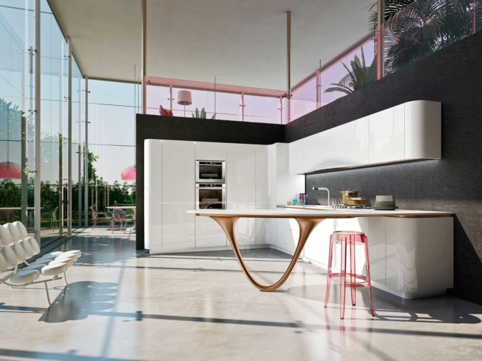 all white kitchen design All-white kitchen looks very chic and dynamic, no worse than in red
