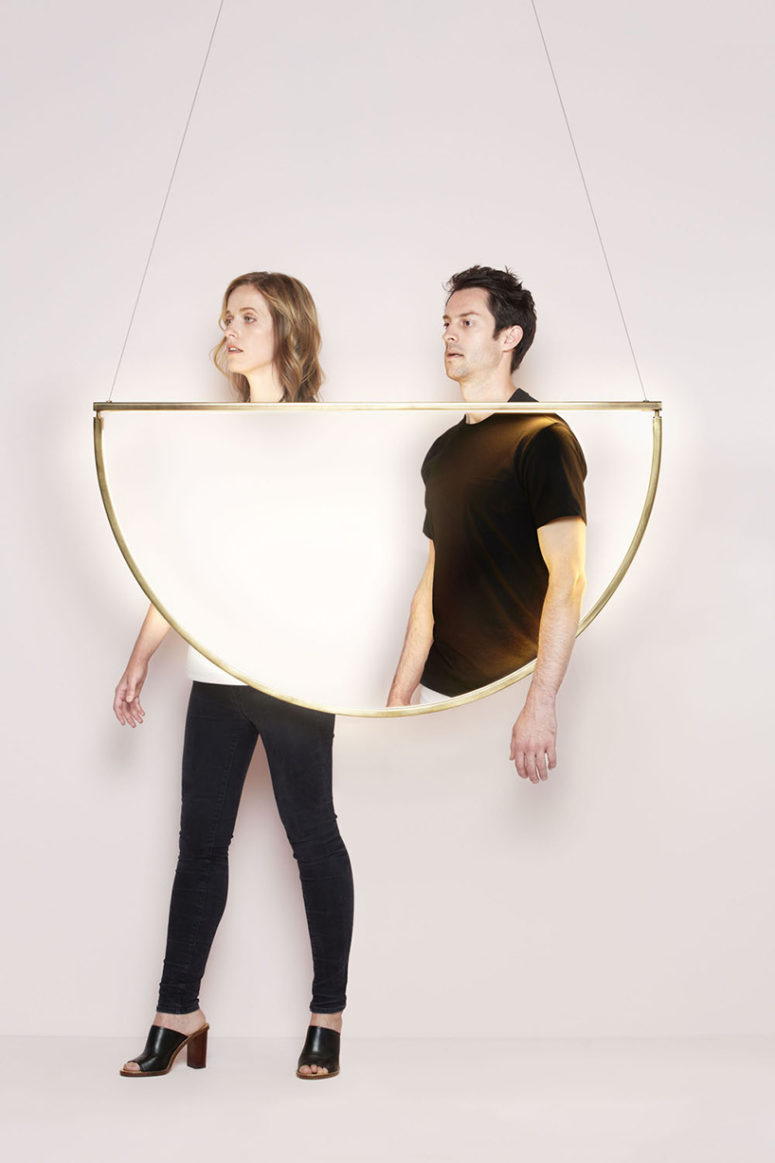cool lamp design This lamp is a gilded framed semi-circle, though with a very simple yet cool modern design
