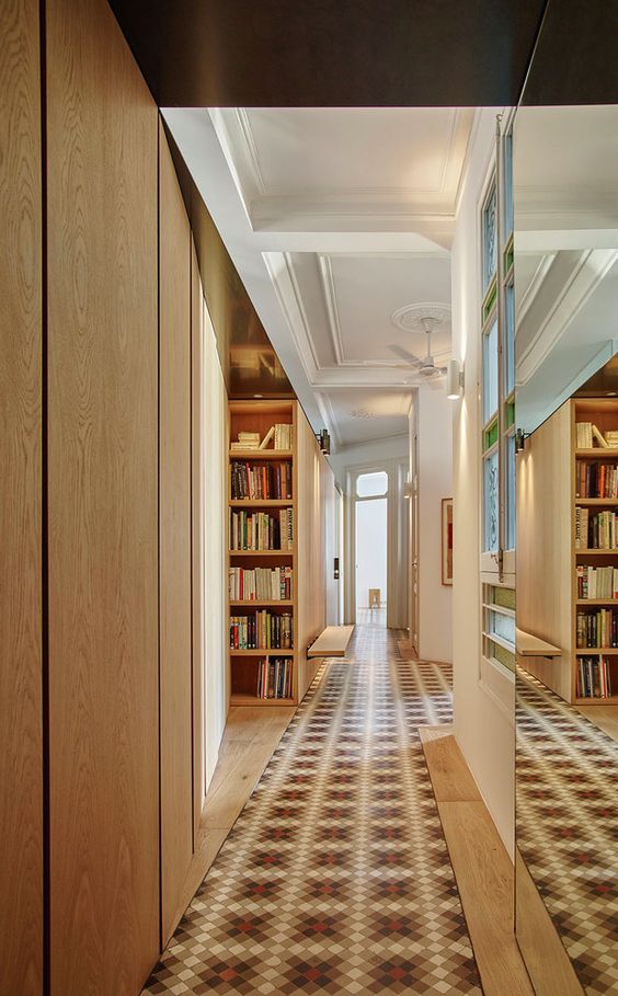 mosaic hardwood floors The mosaic parquet floors were restored as well as ceilings with moldings