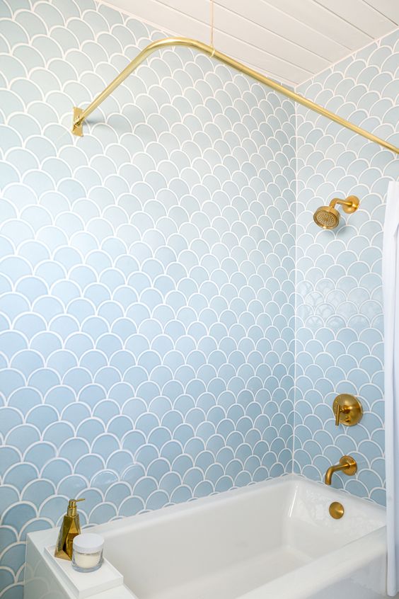 Picture Of fish scale bathroom tiles