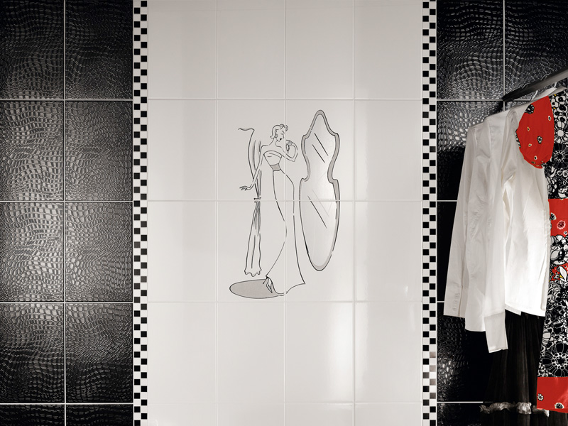 black and white tile bathroom