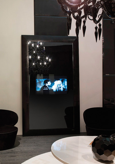 BLACK MIRROR With Integrated LCD By Fendi Casa | DigsDigs