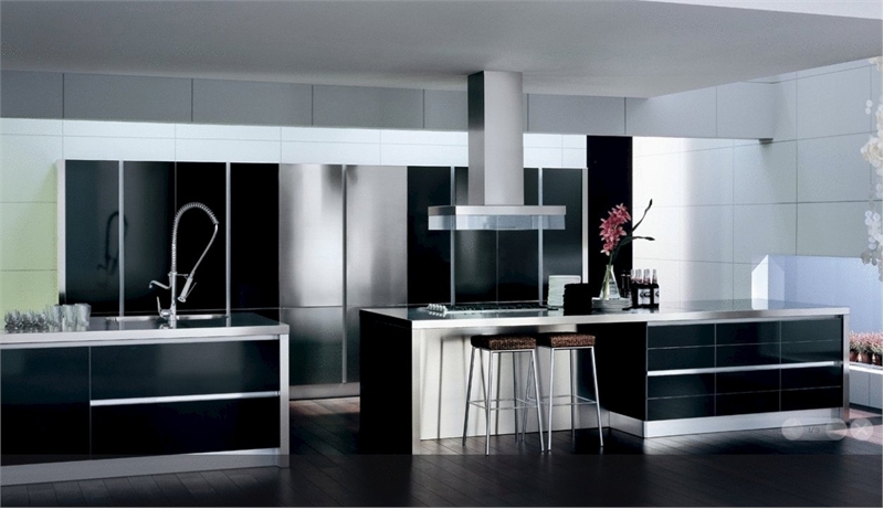 black and white furniture,black and white kitchen,black and white kitchen design,black and white kitchen furniture,black kitchen cabinets,contemporary kitchen design,kitchen island design,modern black and white furniture,modern kitchen,modern kitchen pictures,white kitchen cabinets,kitchen designs