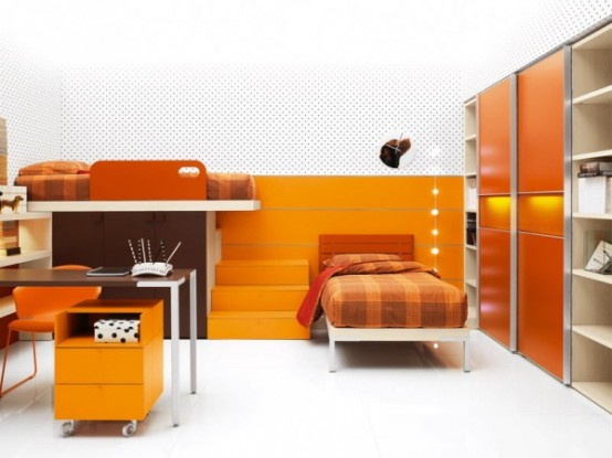 Bright And Ergonomic Furniture For Modern Teen Room By Battistella Industria Mobili