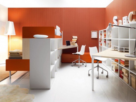 Bright And Ergonomic Furniture For Modern Teen Room By Battistella Industria Mobili