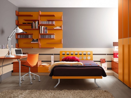 Bright And Ergonomic Furniture For Modern Teen Room By Battistella Industria Mobili