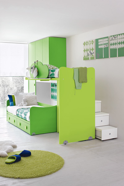 Contemporary Green Kids Bedroom By Stemik Living