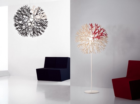 Contemporary Fluorescent Lamps With Extraordinary Shape Coral By Pallucco Contemporary Fluorescent Lamps With Extraordinary Shape Coral By Pallucco
