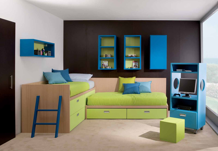 bedroom design for two kids,bedroom ideas for two children,cool ideas for kids bedroom,dearkids,ergonomic furniture,ergonomic kids furniture,ergonomic study desk,kids bed,kids loft bedroom,kids loft beds,small kids room,kid bedroom designs