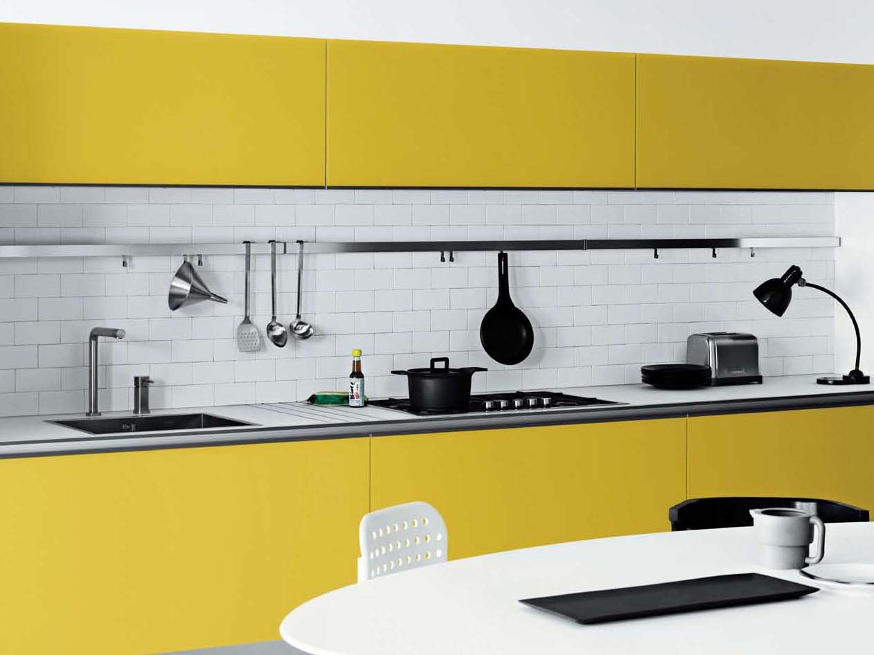 Cool White and Yellow Kitchen Design – Vetronica by Meson's | DigsDigs