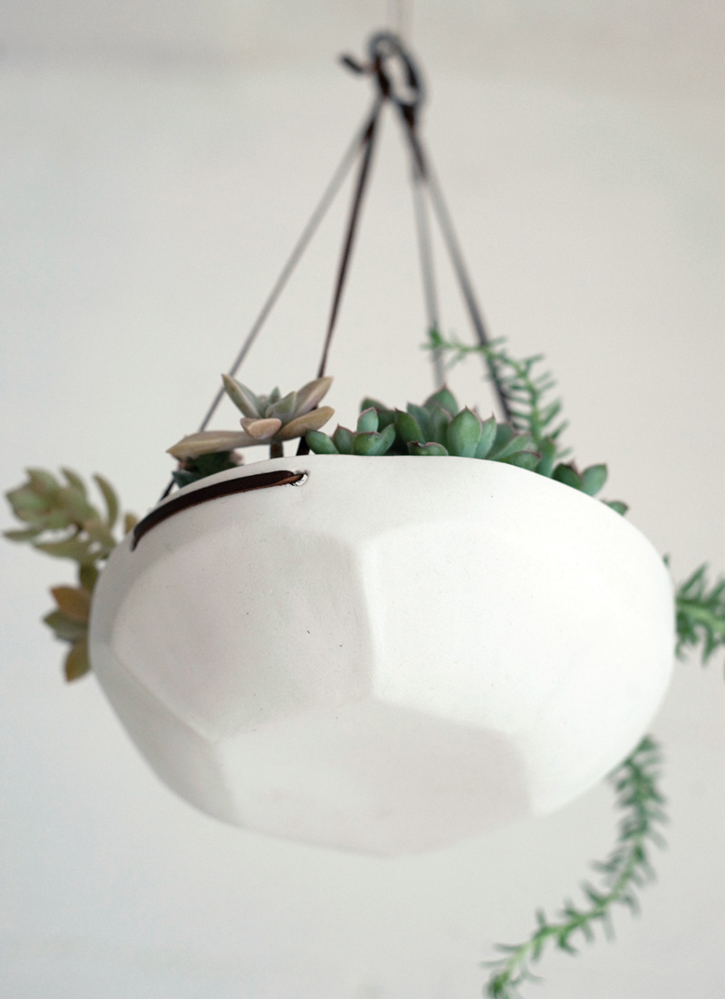 Faceted Hanging Tray That Can Be Used as As a Flowerpot