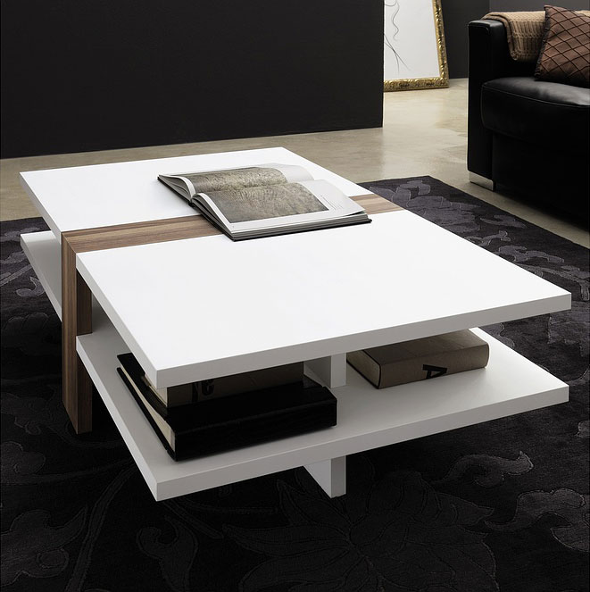 Modern Wood Coffee Table Living Room