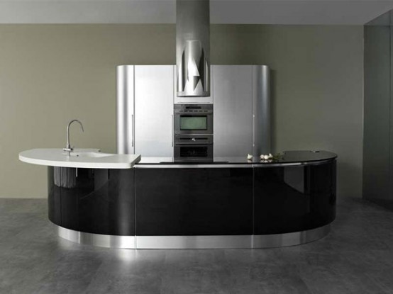 Modern Rounded Kitchen Volare By Aran Cucine