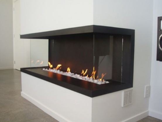 corner fireplace