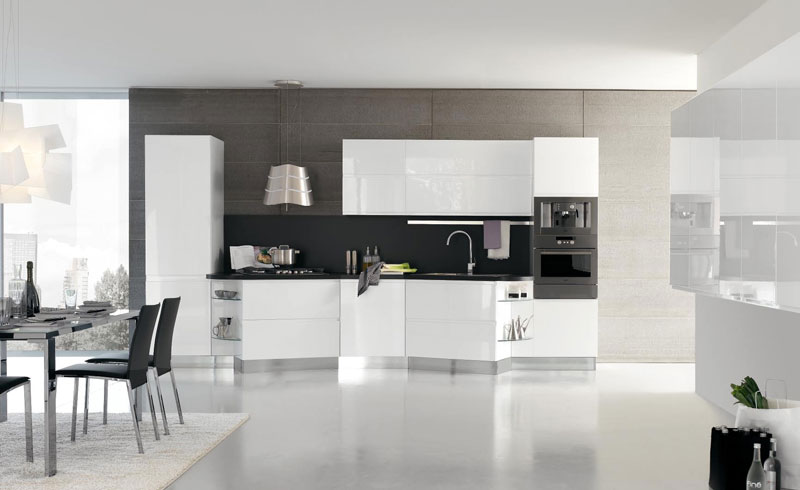 New Modern Kitchen Design with White Cabinets black and white kitchen,italian kitchen,modern italian kitchens,modern kitchen cabinets,modern kitchen design,modern kitchen design ideas,modern kitchens,stosa,white kitchen cabinets,kitchen designs
