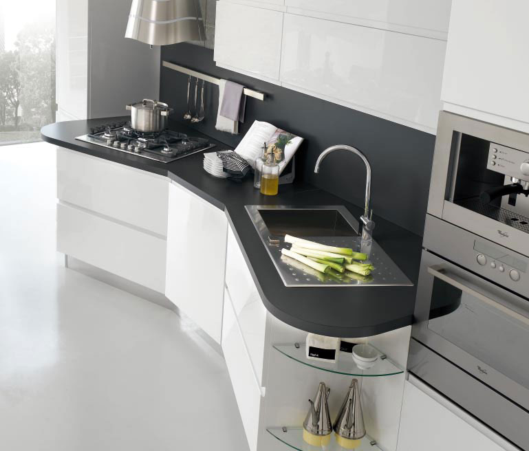 black and white  kitchen,italian kitchen,modern italian  kitchens,modern kitchen  cabinets,modern kitchen design,modern kitchen  design ideas,modern  kitchens,stosa,white kitchen cabinets,kitchen  designs