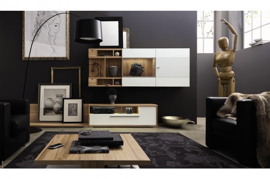 Black Black Wood Living Room Furniture