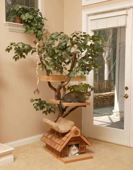 Unique Cat Tree Houses With Real Trees From Pet Tree House DigsDigs