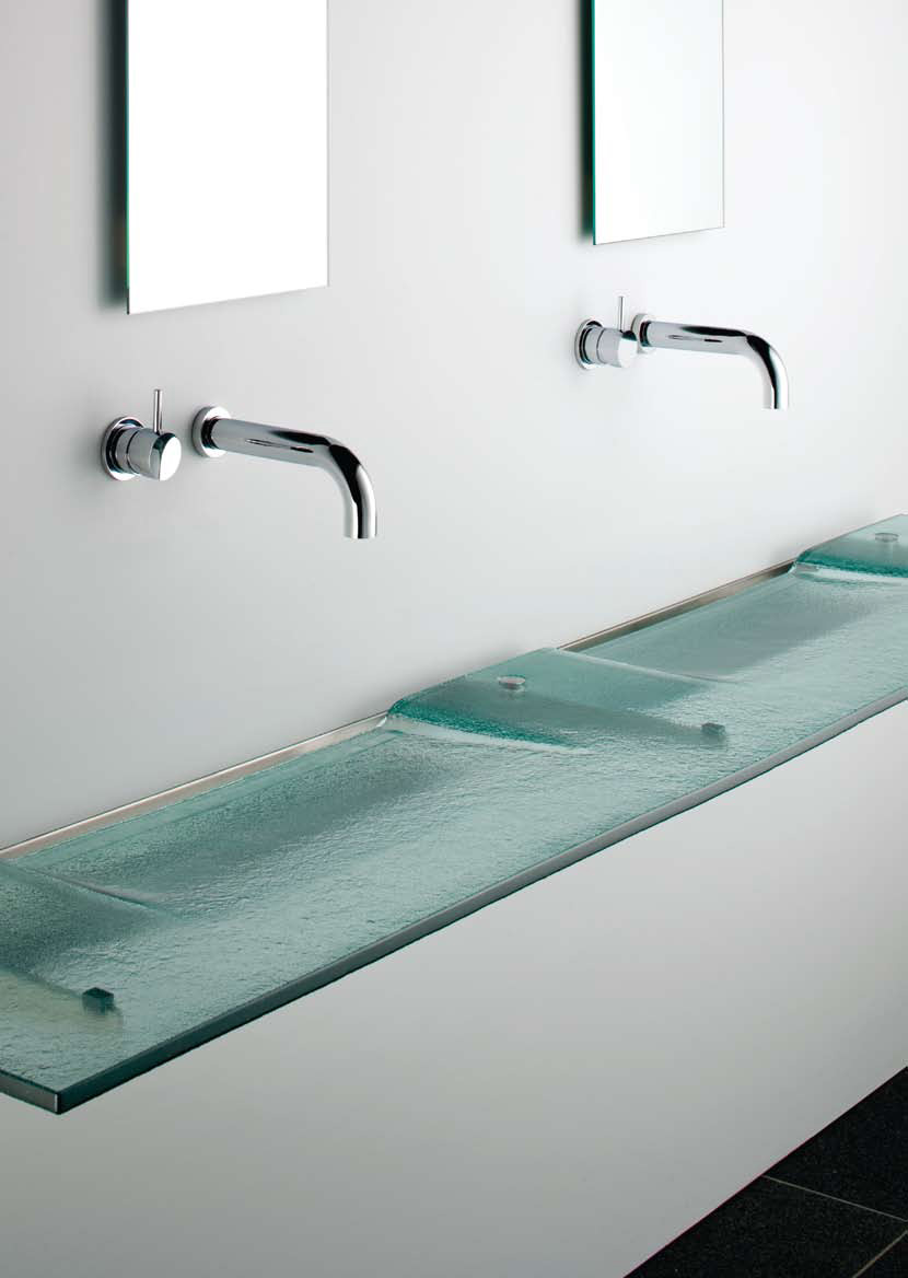 Very Slim Glass Bathroom Sink – Linea Washplane® Seafoam Glass By ...