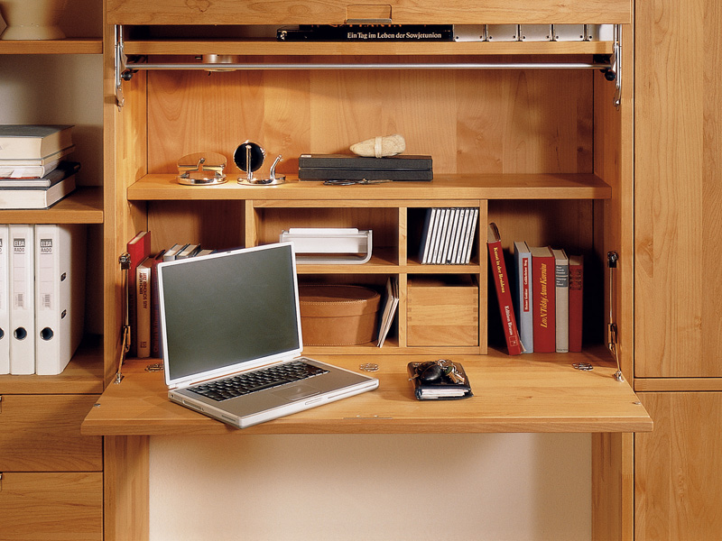 Wood Bookcase with Integrated Folding Desk for Kids Study Room by ...