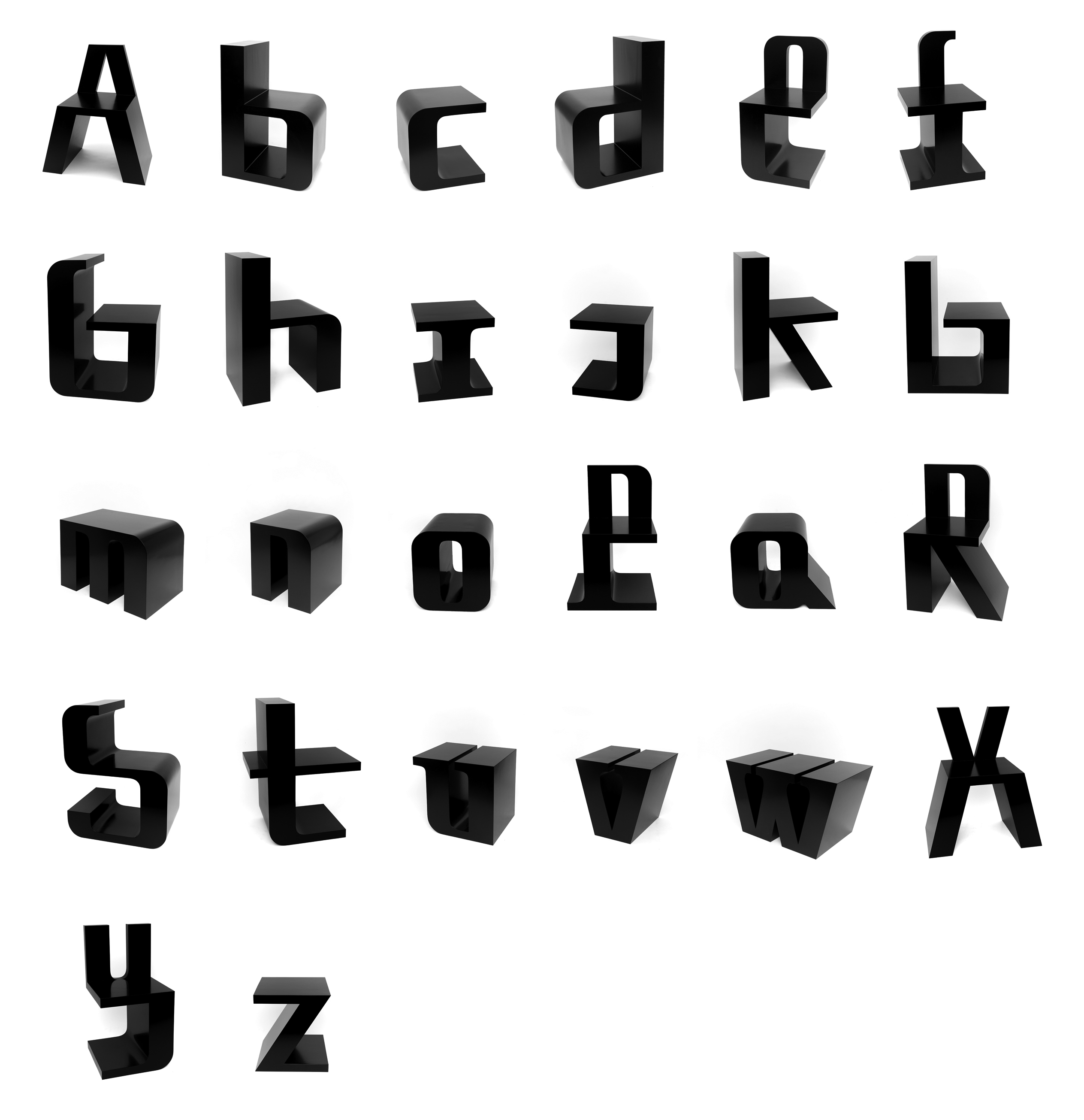 TypographicInspired Chairs ABC Chairs DigsDigs
