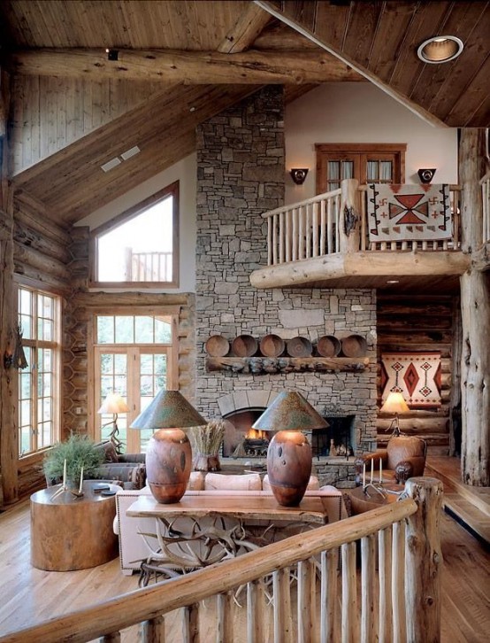 rustic living cozy designs airy digsdigs decor wood country cabin interior rooms whole series