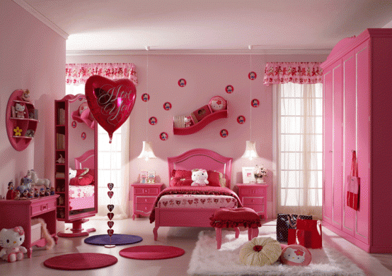 amazingly pink kids room inspiration 554x391 Girls Bedrooms