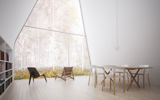 Asymmetrical House Design That Consist Of Three A-frames