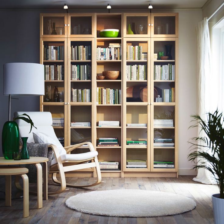 Minimalist Billy Bookcase Ideas for Living room