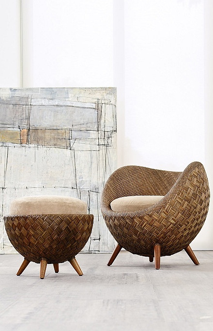 30 Awesome Rattan Chairs For Summer Décor Digsdigs Deluxe Beige Leather Parson Chairs With Knotted Back And Wooden Legs For Decorating Family Room Ideas