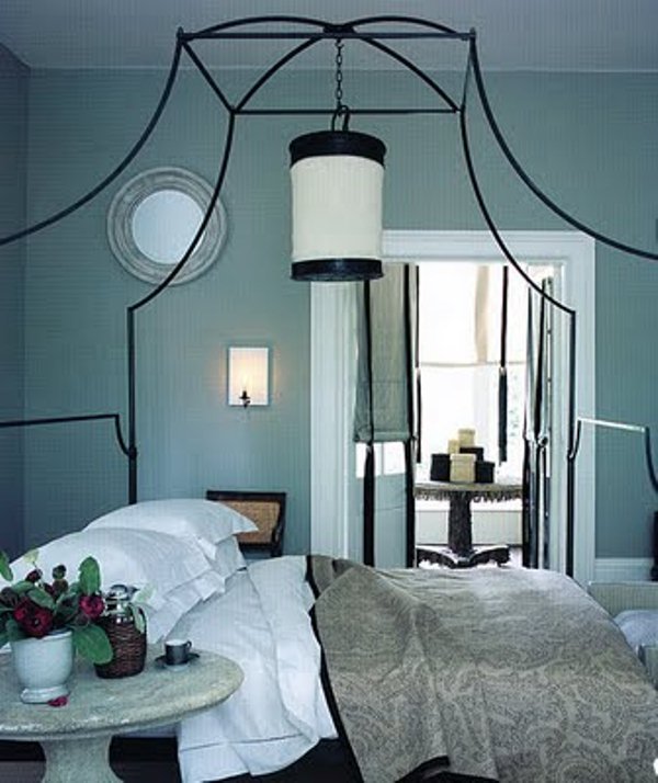 Blue And Gray Monochrome Bedroom