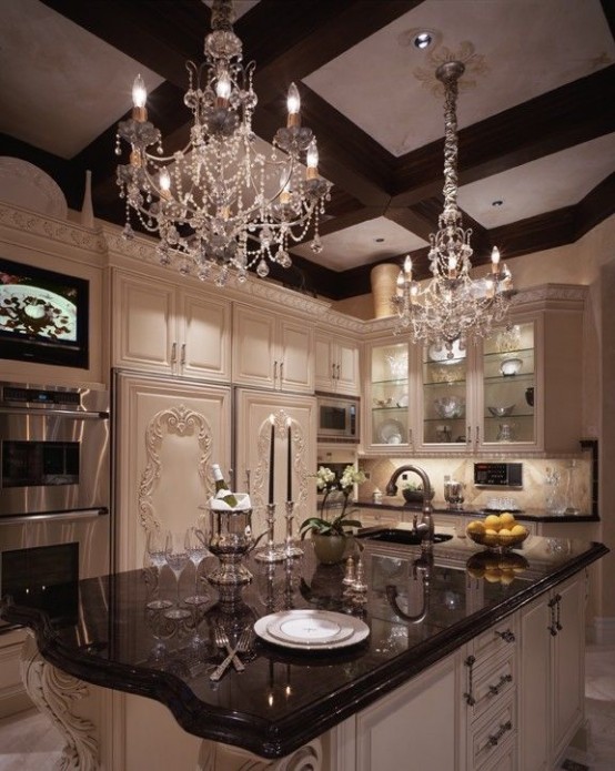 26 Beautiful Glam Kitchen Design Ideas To Try - DigsDigs