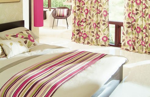 Bedroom With Combined Graphics And Florals
